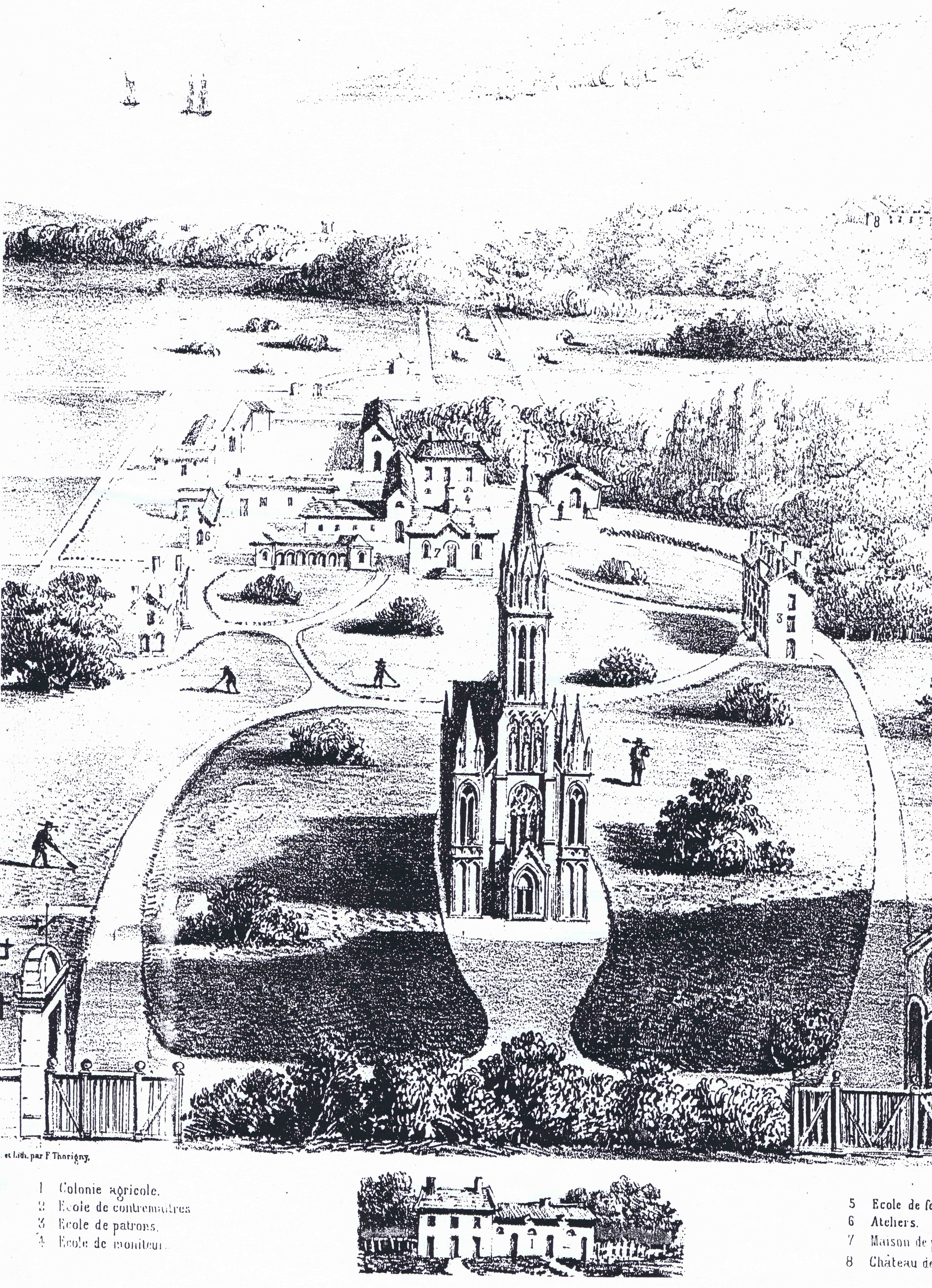 Vue générale de Saint Ilan vers 1846